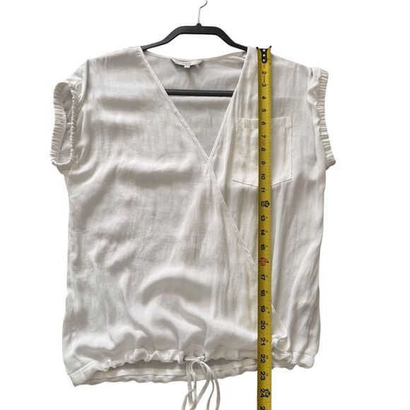Next Size 8 Ivory Faux Wrap Short Sleeve Blouse VNext Polyester Career Summer To - Picture 8 of 9